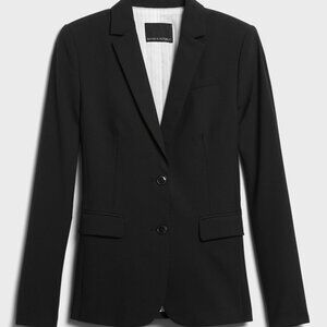Banana Republic Long and Lean-Fit Lightweight Wool Blazer Black 14